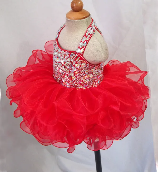 16 color avalible -- Infant/toddler/baby/children/kids glitz Girl's Pageant Dress