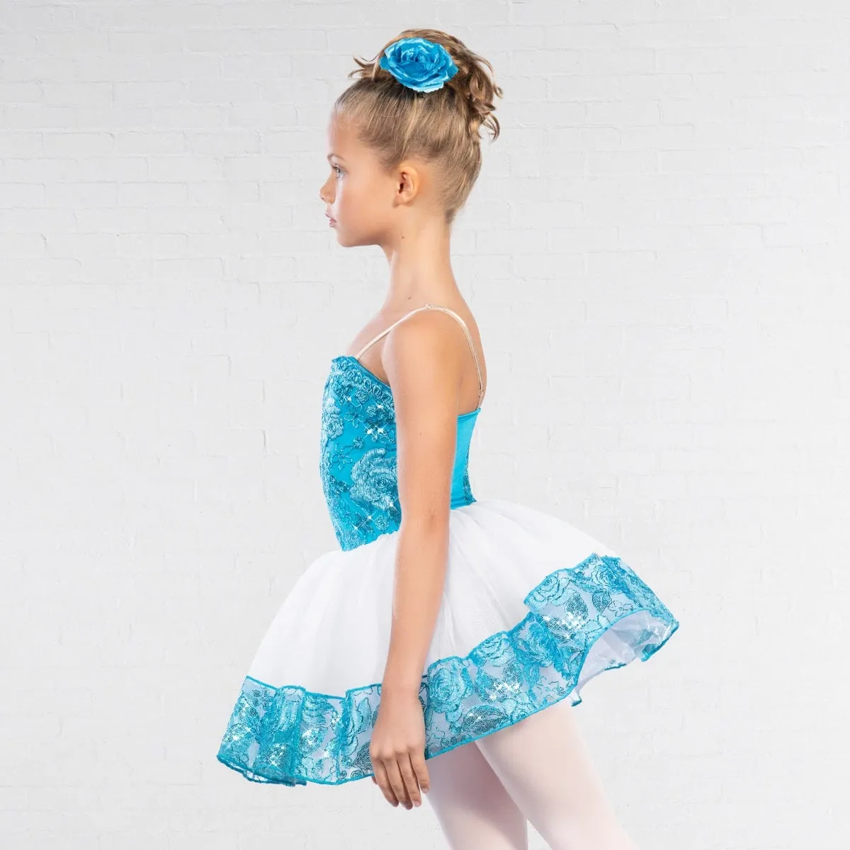 1st Position Sequin Lace Bodice with Matching Trim Tutu Skirt