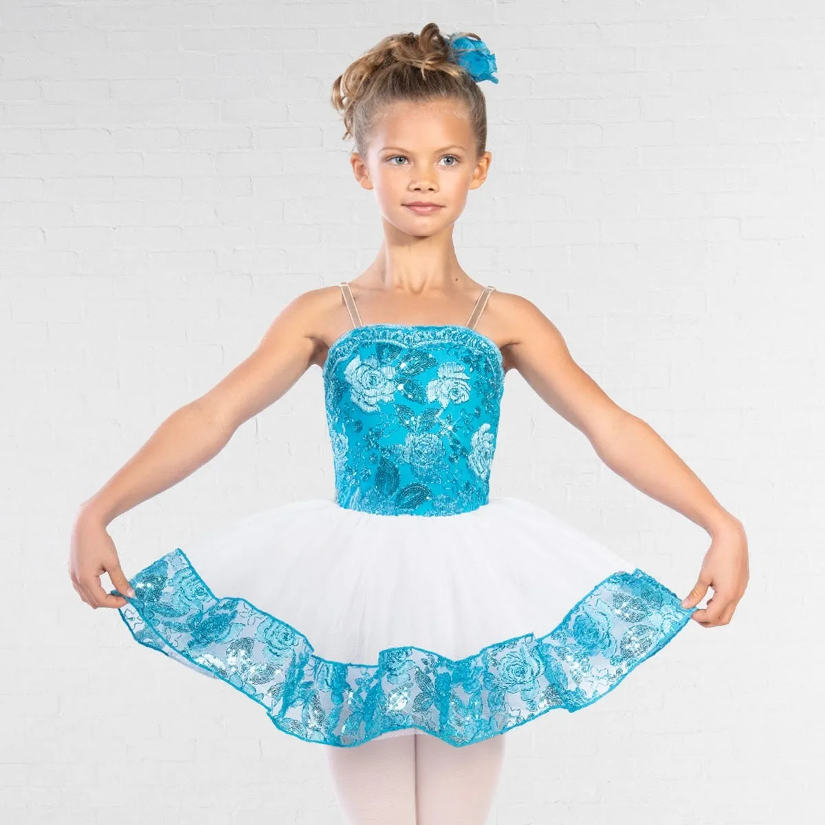 1st Position Sequin Lace Bodice with Matching Trim Tutu Skirt