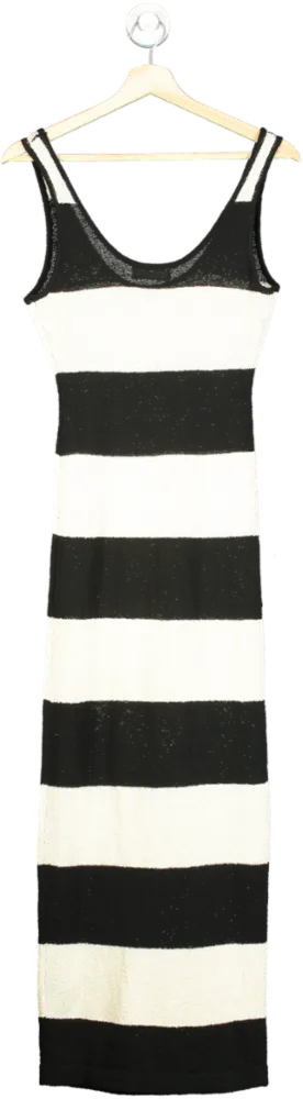 4th   Reckless Black and White Striped Maxi Dress UK 6