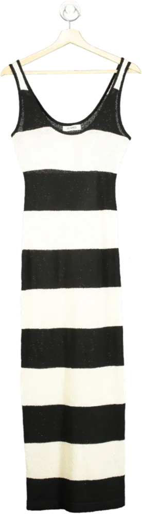 4th   Reckless Black and White Striped Maxi Dress UK 6