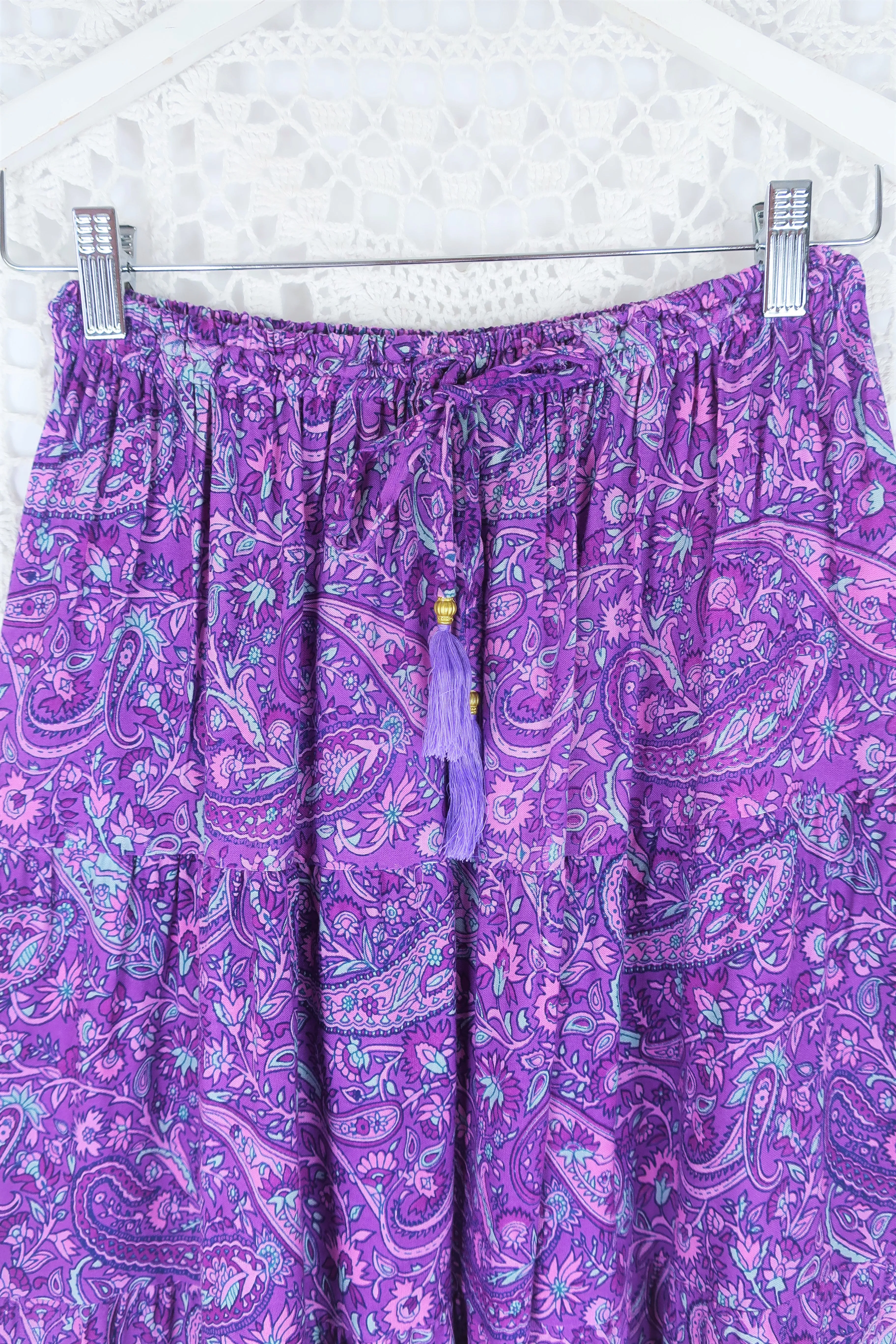 50% OFF Florence Prairie Skirt in Orchid Purple Paisley - Free Size