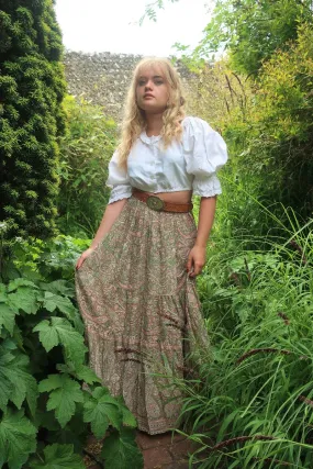 50% OFF Florence Prairie Skirt in Sage & Blush Paisley - Free Size