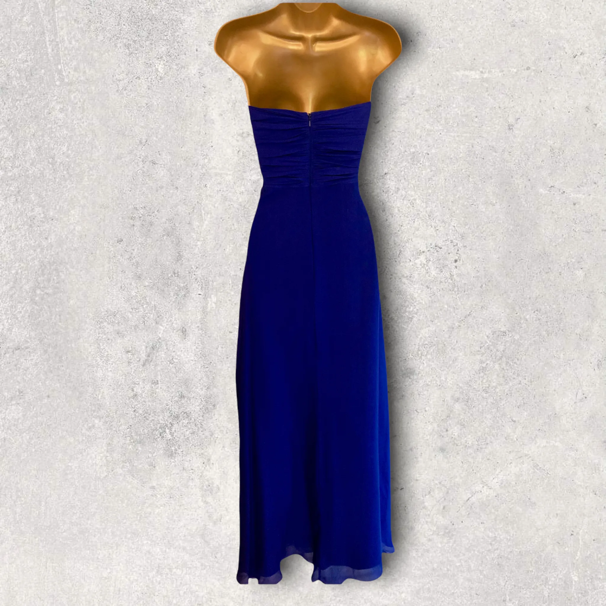 Ariella London Royal Blue Womens Silk Ruched Bust Maxi Dress  UK 10 US 6 EU 38