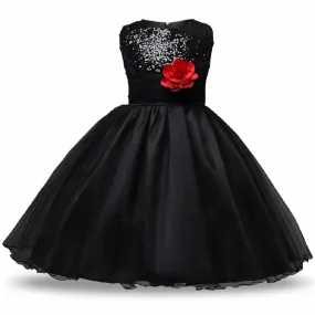 Asmaani Baby Girl's Black Designed Frock (AS-DRESS-22045)