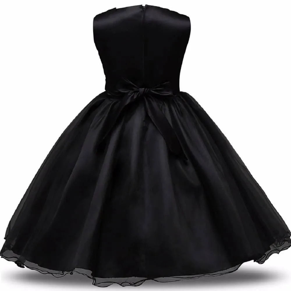 Asmaani Baby Girl's Black Designed Frock (AS-DRESS-22045)