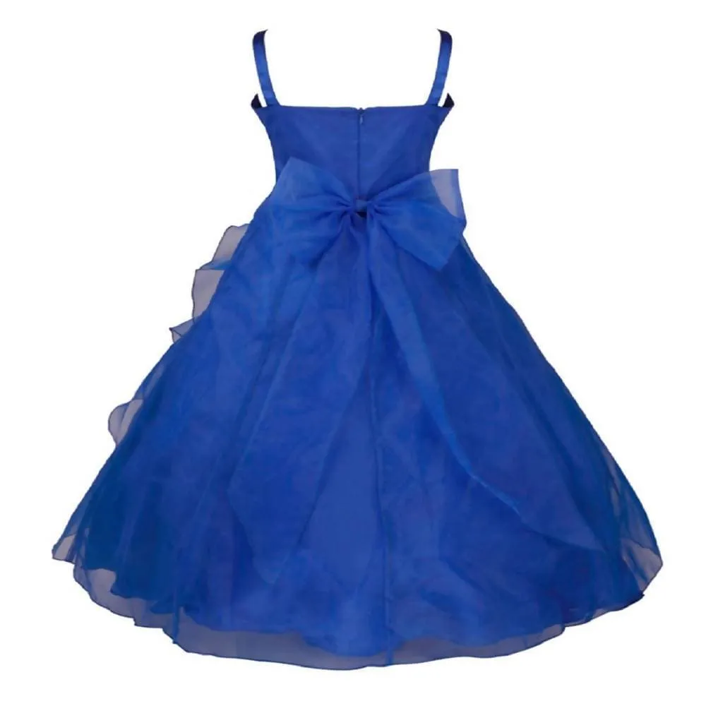 Asmaani Baby Girl's Blue Colour Satin A-Line Maxi Full Length Dress (AS-DRESS-22089)