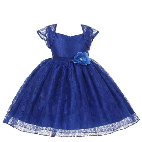 Asmaani Baby Girl's Blue Colour Satin A-Line Maxi Full Length Dress (AS-DRESS-22159)