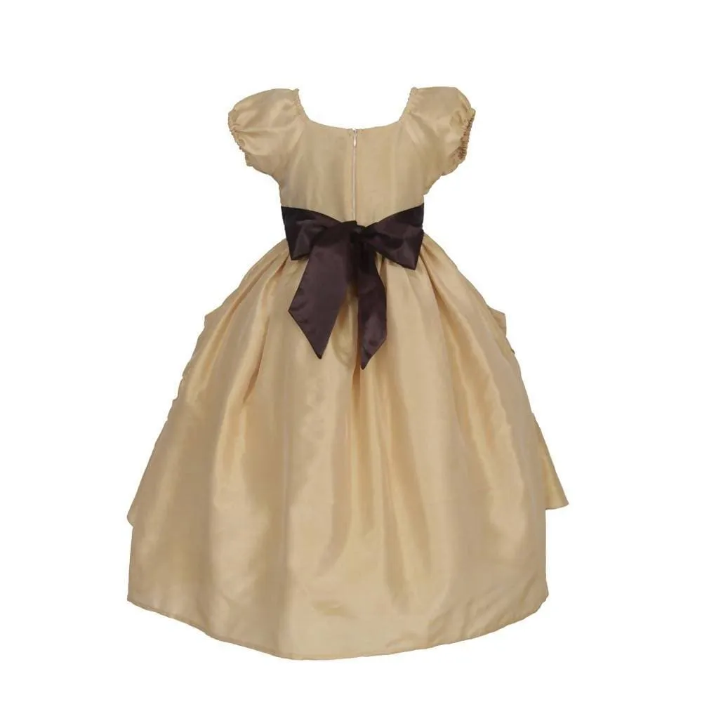 Asmaani Baby Girl's Gold Color Dress (AS-DRESS-22028)