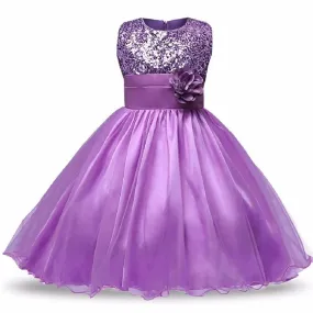 Asmaani Baby Girl's Lavender Color Satin A-Line Maxi Full Length Dress (AS-DRESS-22047)