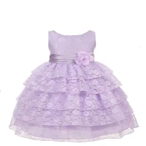 Asmaani Baby Girl's Lavender Colour Satin A-Line Maxi Full Length Dress (AS-DRESS-22107)