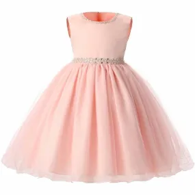 Asmaani Baby Girl's light Peach Color Full Length Dress (AS-DRESS-22057)