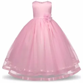 Asmaani Baby Girl's Pink Color Full Length Dress (AS-DRESS-22063)