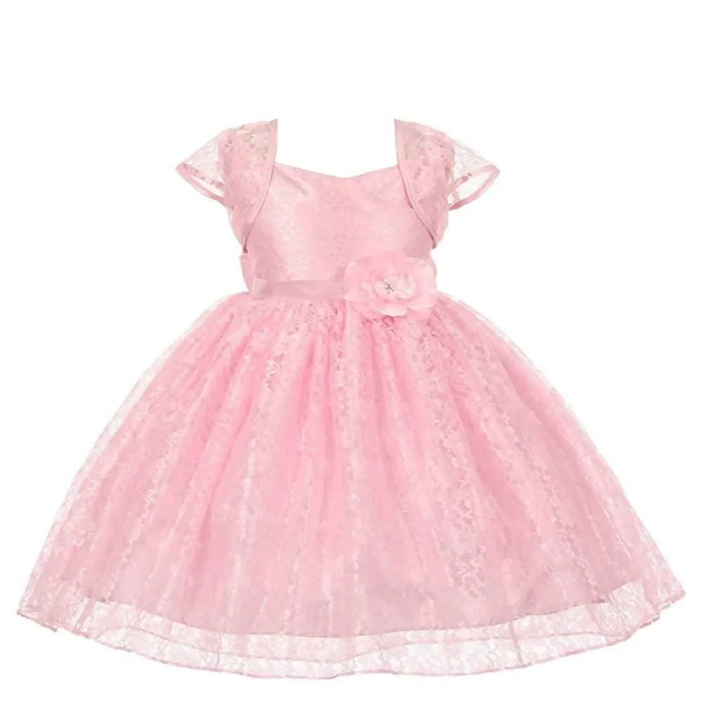 Asmaani Baby Girl's Pink Colour Satin A-Line Maxi Full Length Dress (AS-DRESS-22168)