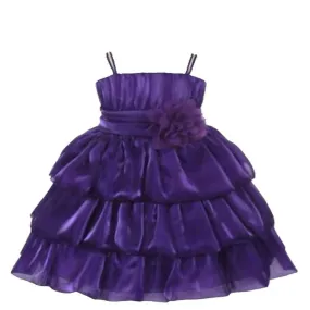 Asmaani Baby Girl's Purple Colour Satin A-Line Maxi Full Length Dress (AS-DRESS-22169)