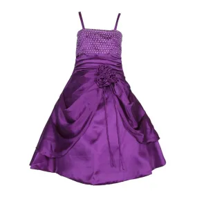 Asmaani Baby Girl's Purple Satin A-Line Maxi Full Length Dress (AS-DRESS-22020)