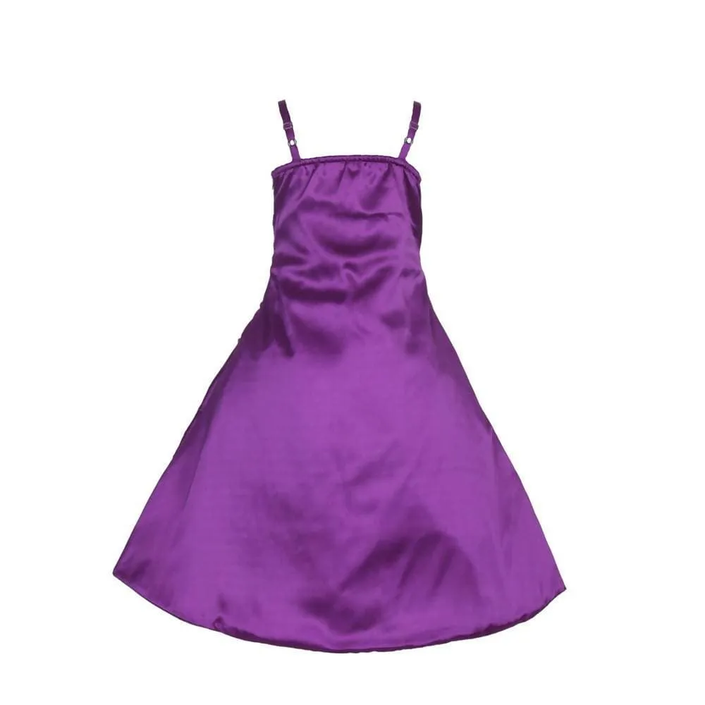 Asmaani Baby Girl's Purple Satin A-Line Maxi Full Length Dress (AS-DRESS-22020)