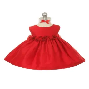 Asmaani Baby Girl's Red Colour Satin A-Line Maxi Full Length Dress (AS-DRESS-22172)