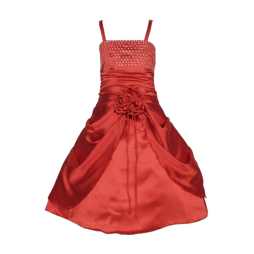 Asmaani Baby Girl's Red Modern Frock (AS-DRESS-22021)