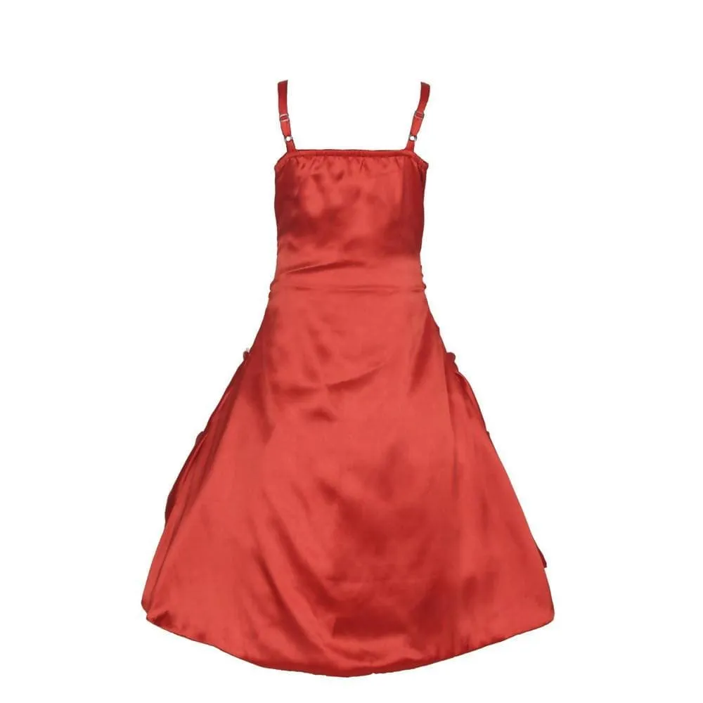 Asmaani Baby Girl's Red Modern Frock (AS-DRESS-22021)