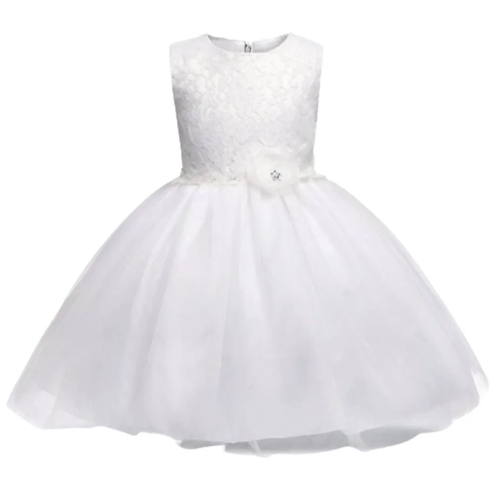 Asmaani Baby Girl's White Colour Designer Frock (AS-DRESS-22091)