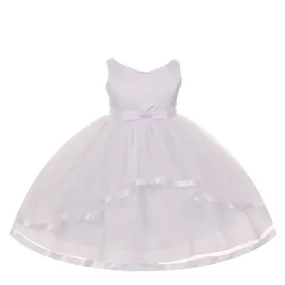 Asmaani Baby Girl's White Satin A-Line Maxi Full Length Dress (AS-DRESS_22163)