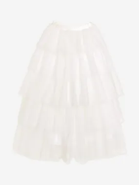 BCBG Girls Glitter Tulle Maxi Skirt in Ivory