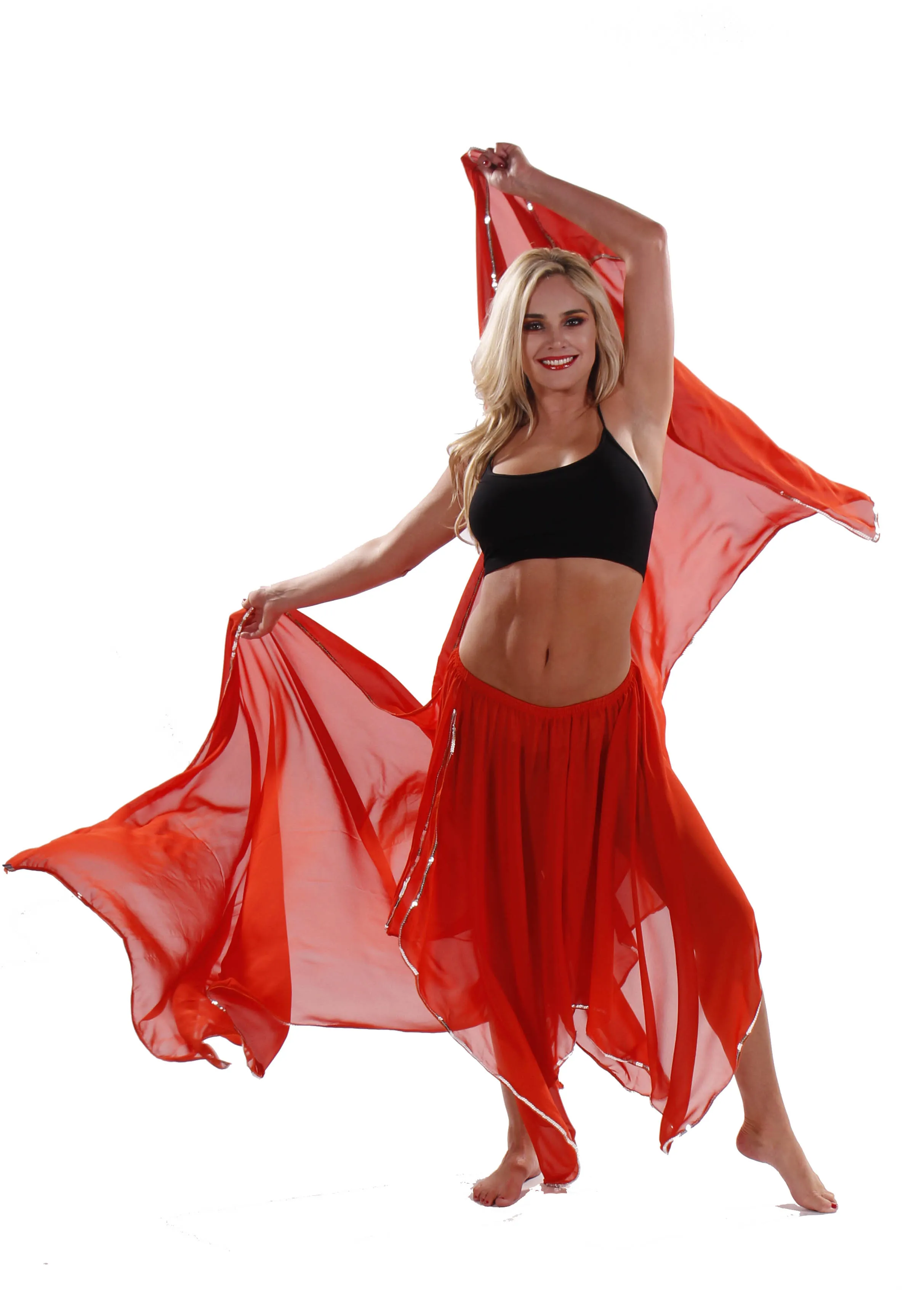 Belly Dance 4 Panel Skirt & Veil Costume Set | AMANI