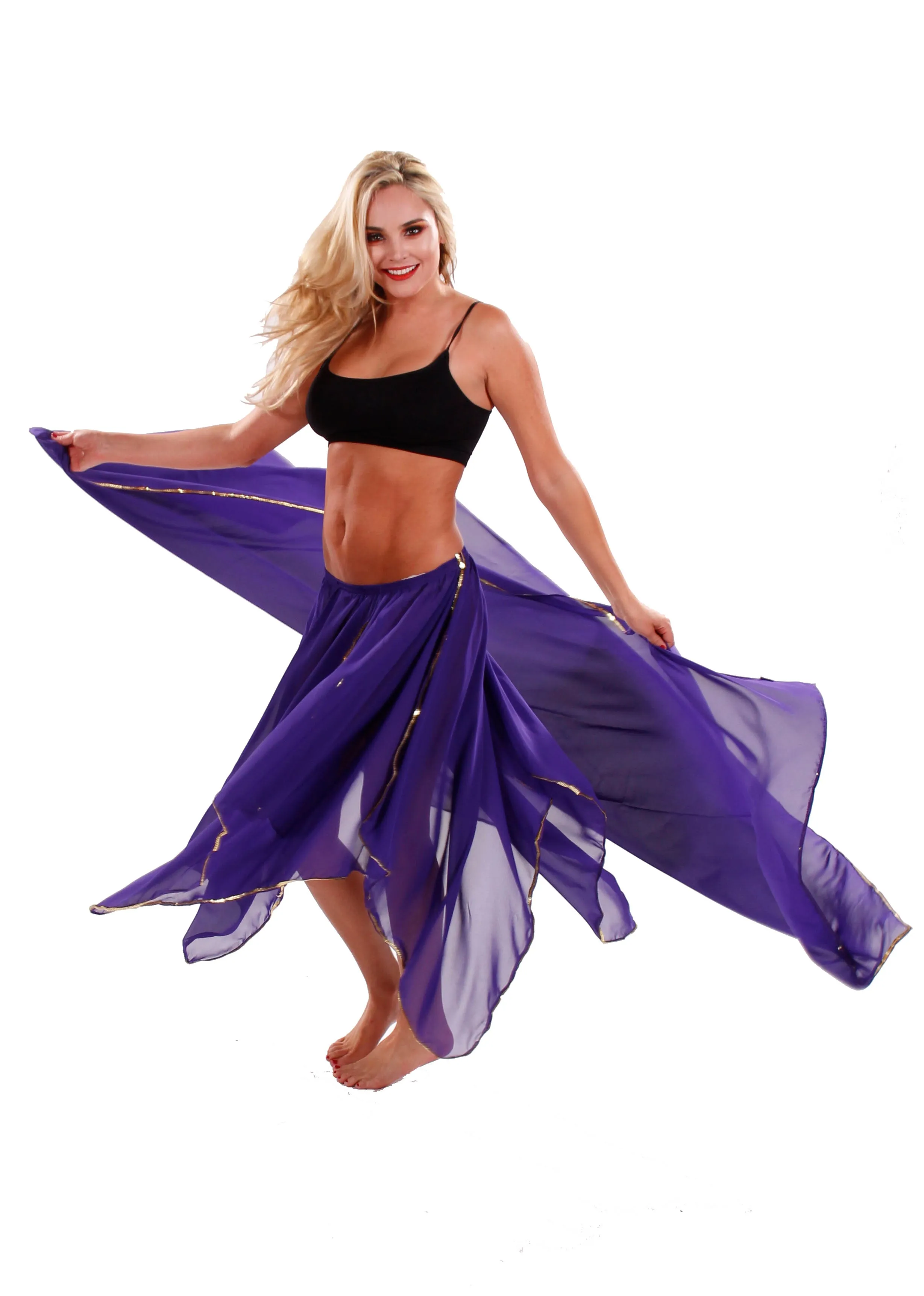 Belly Dance 4 Panel Skirt & Veil Costume Set | AMANI