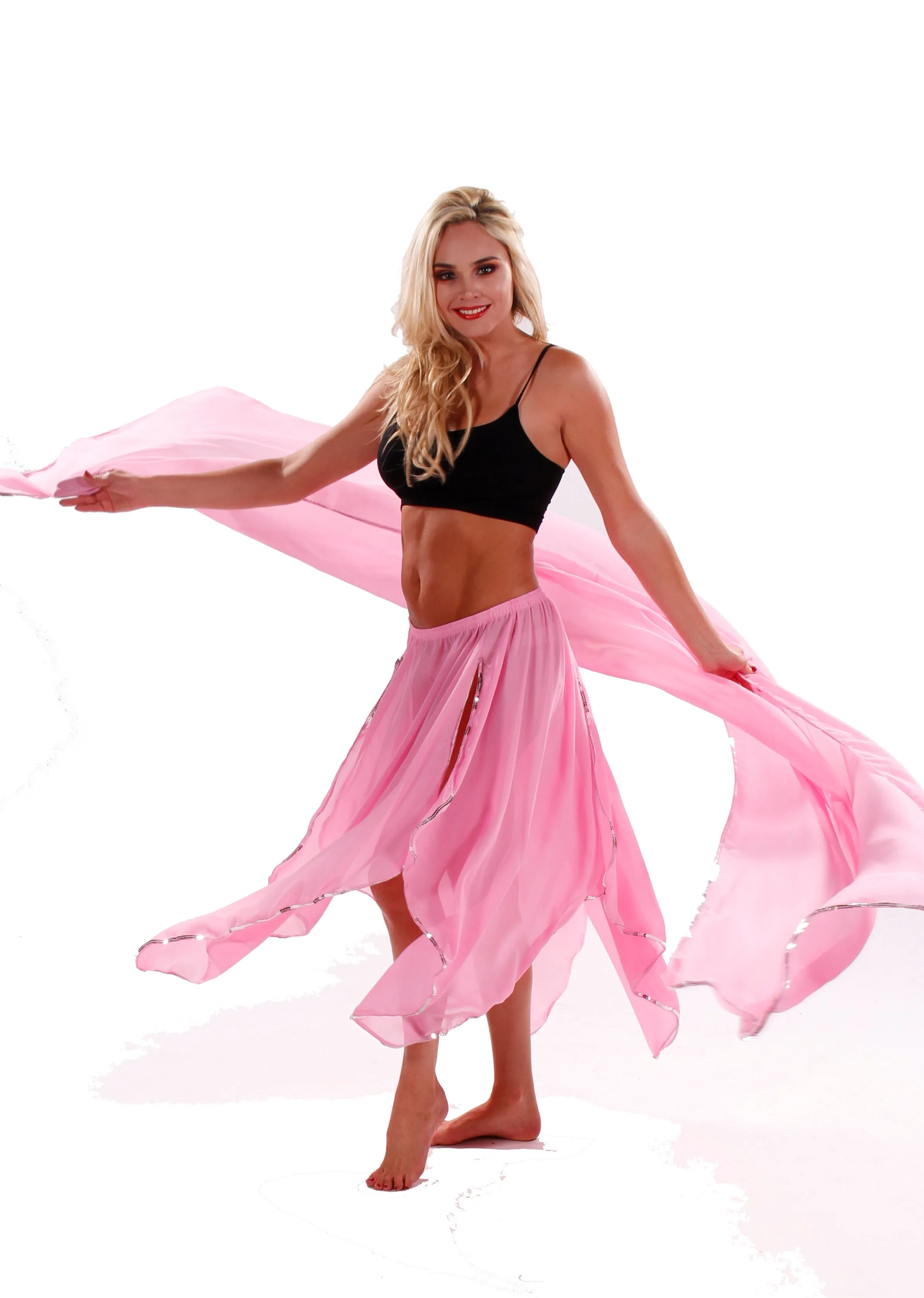 Belly Dance 4 Panel Skirt & Veil Costume Set | AMANI