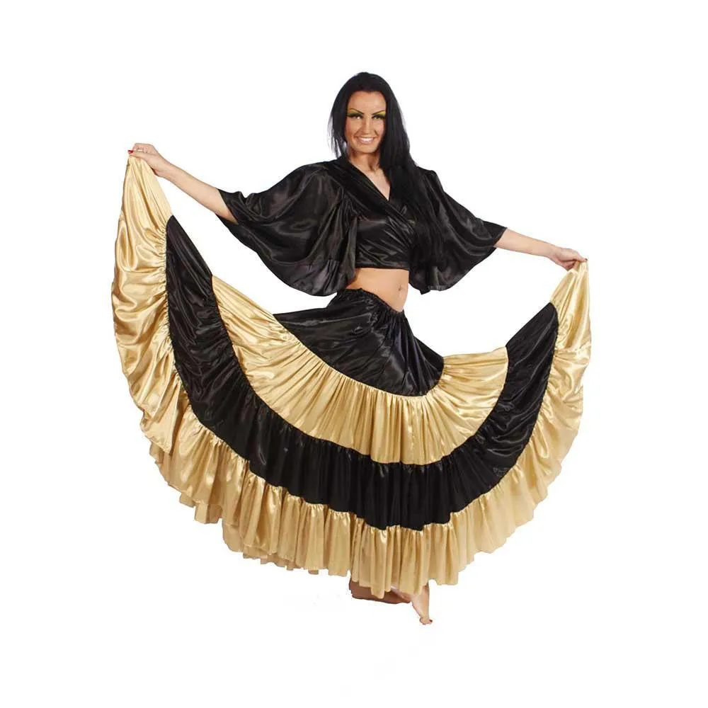 Belly Dance Multi-Color Stripped 17 yard Satin Skirt | LOVE AND LIGHT