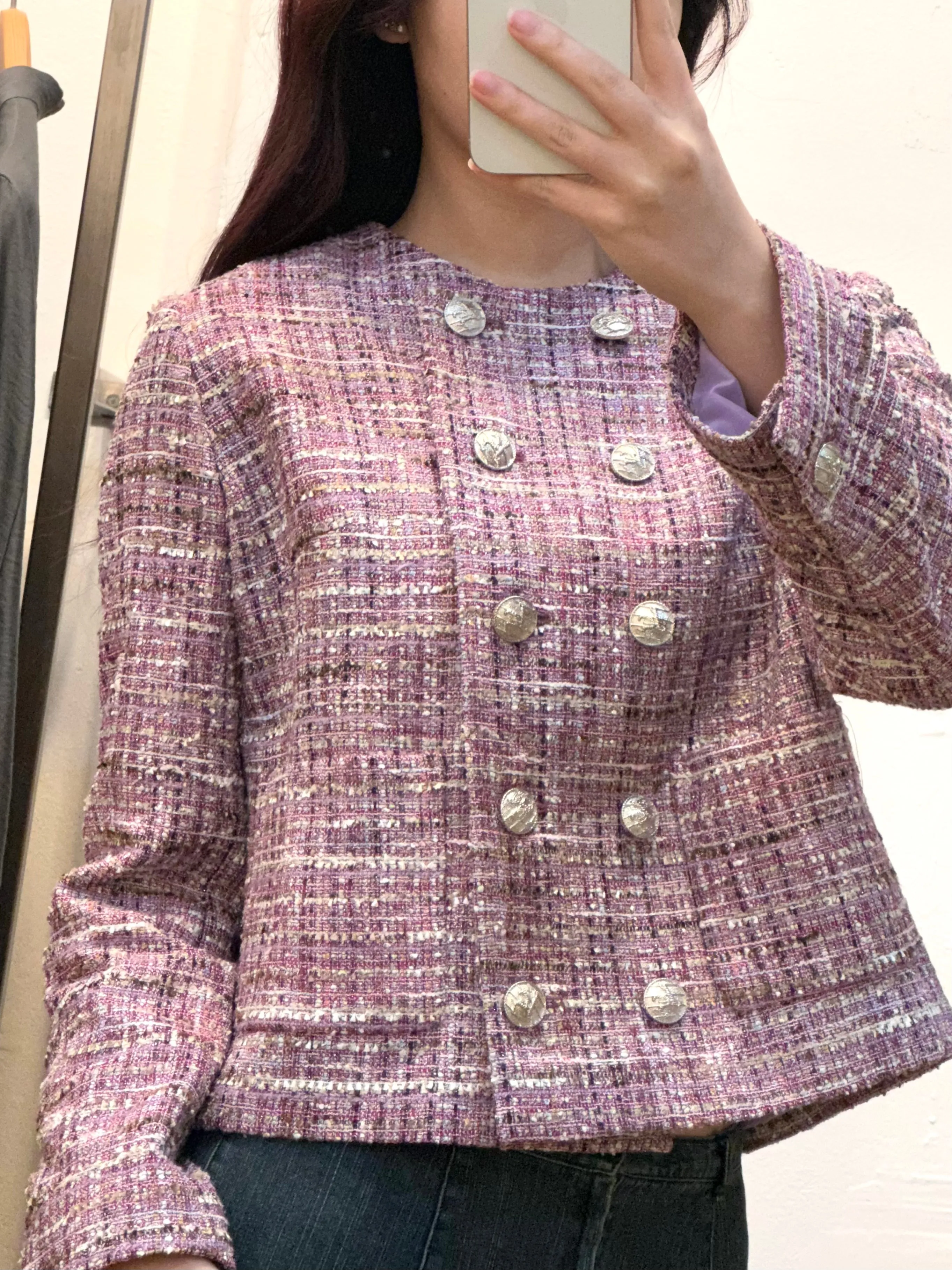 Black/Pink tweed jacket