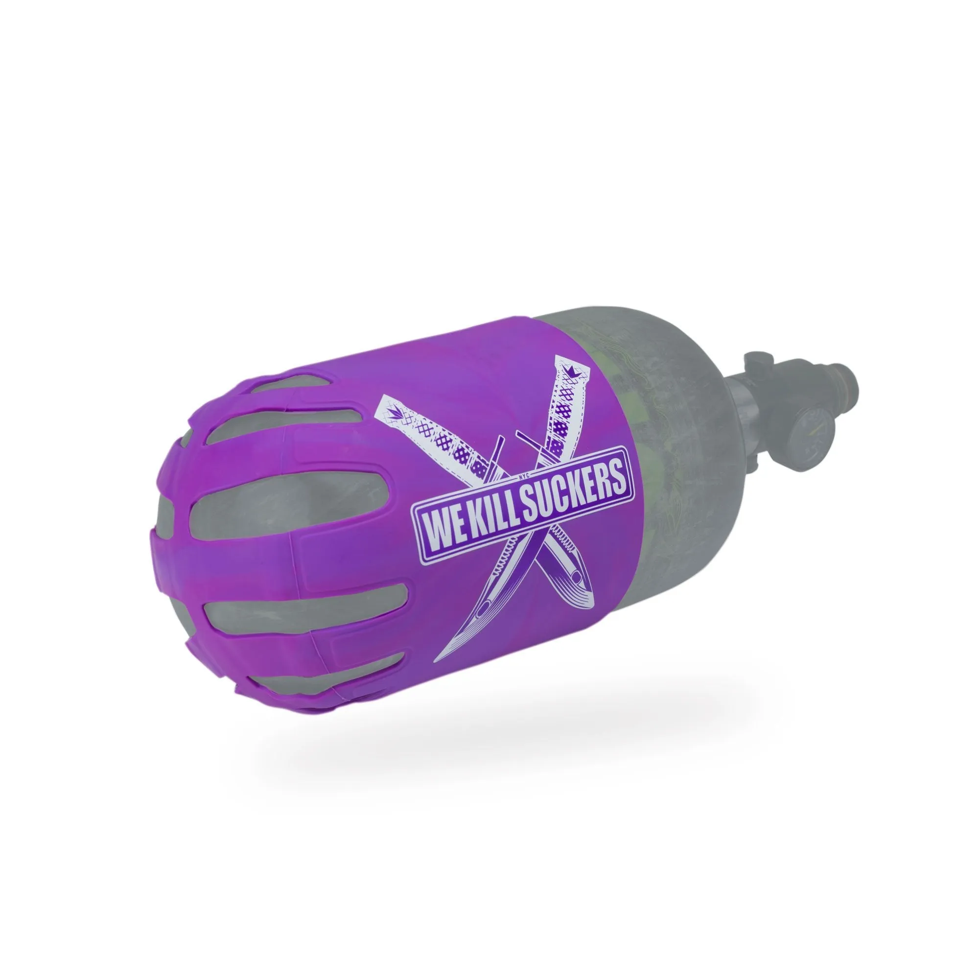 BNKR Bunker Kings Knuckle Butt Paintball Tank Cover - WKS Knife - Purple