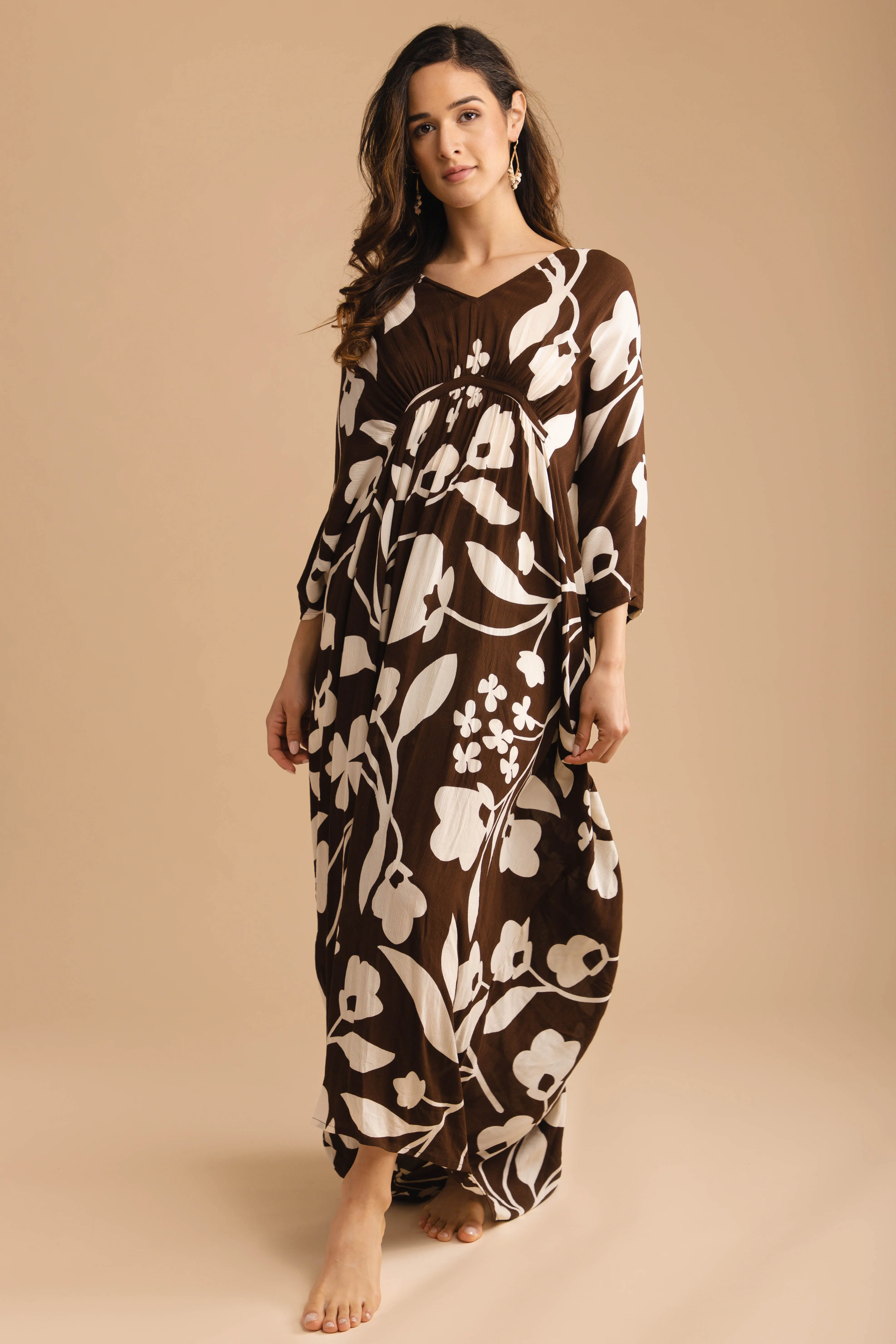 Bold Floral Kaftan Maxi