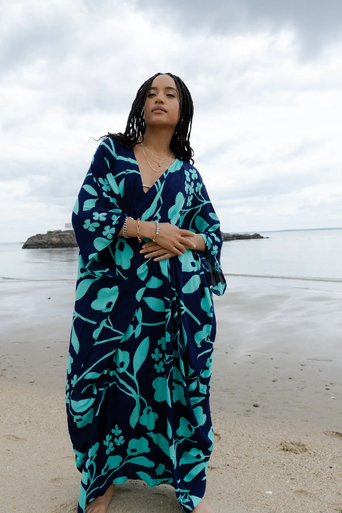 Bold Floral Kaftan Maxi