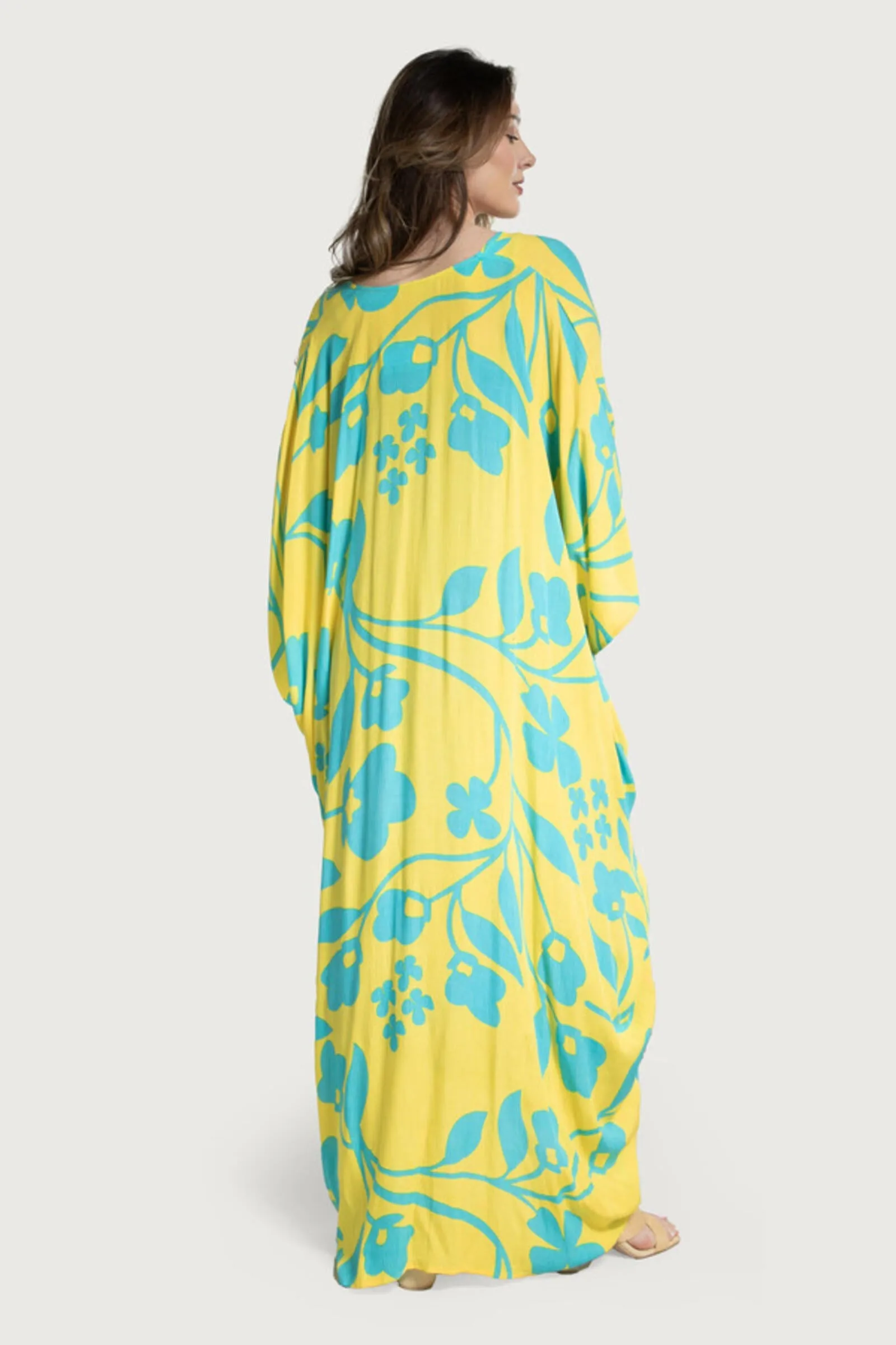 Bold Floral Kaftan Maxi