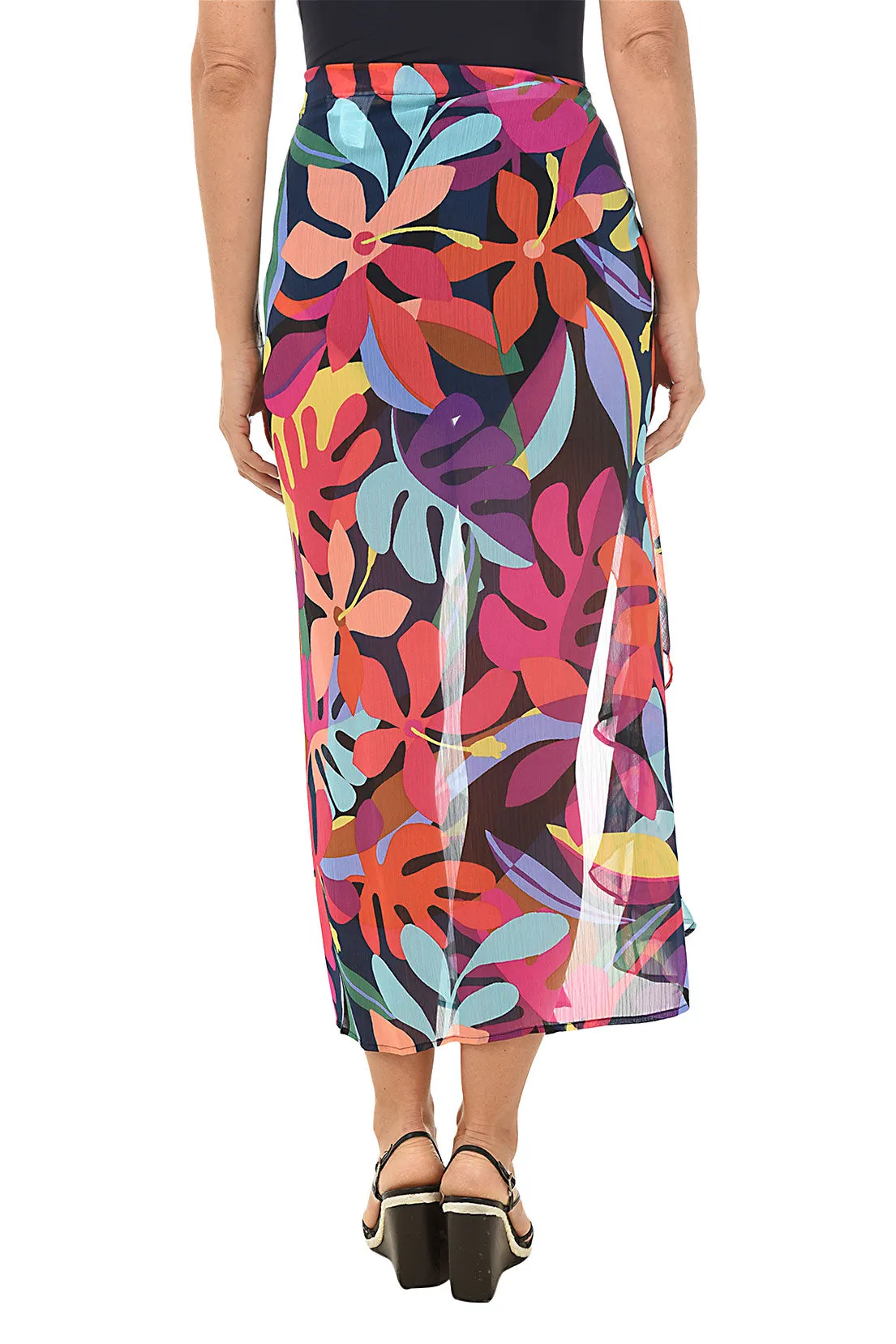 Bold Rush Ruffled Chiffon Sarong Skirt