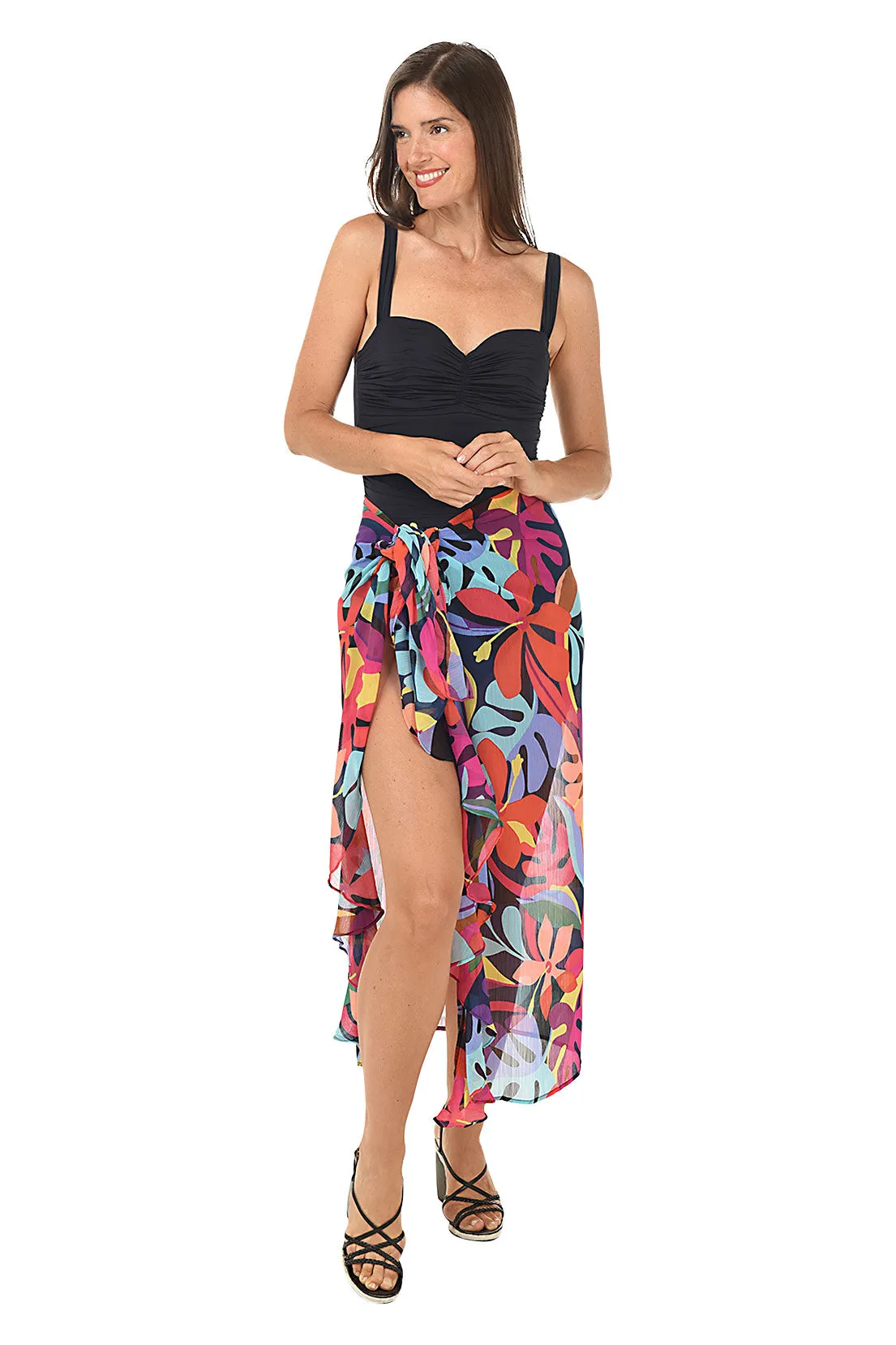 Bold Rush Ruffled Chiffon Sarong Skirt