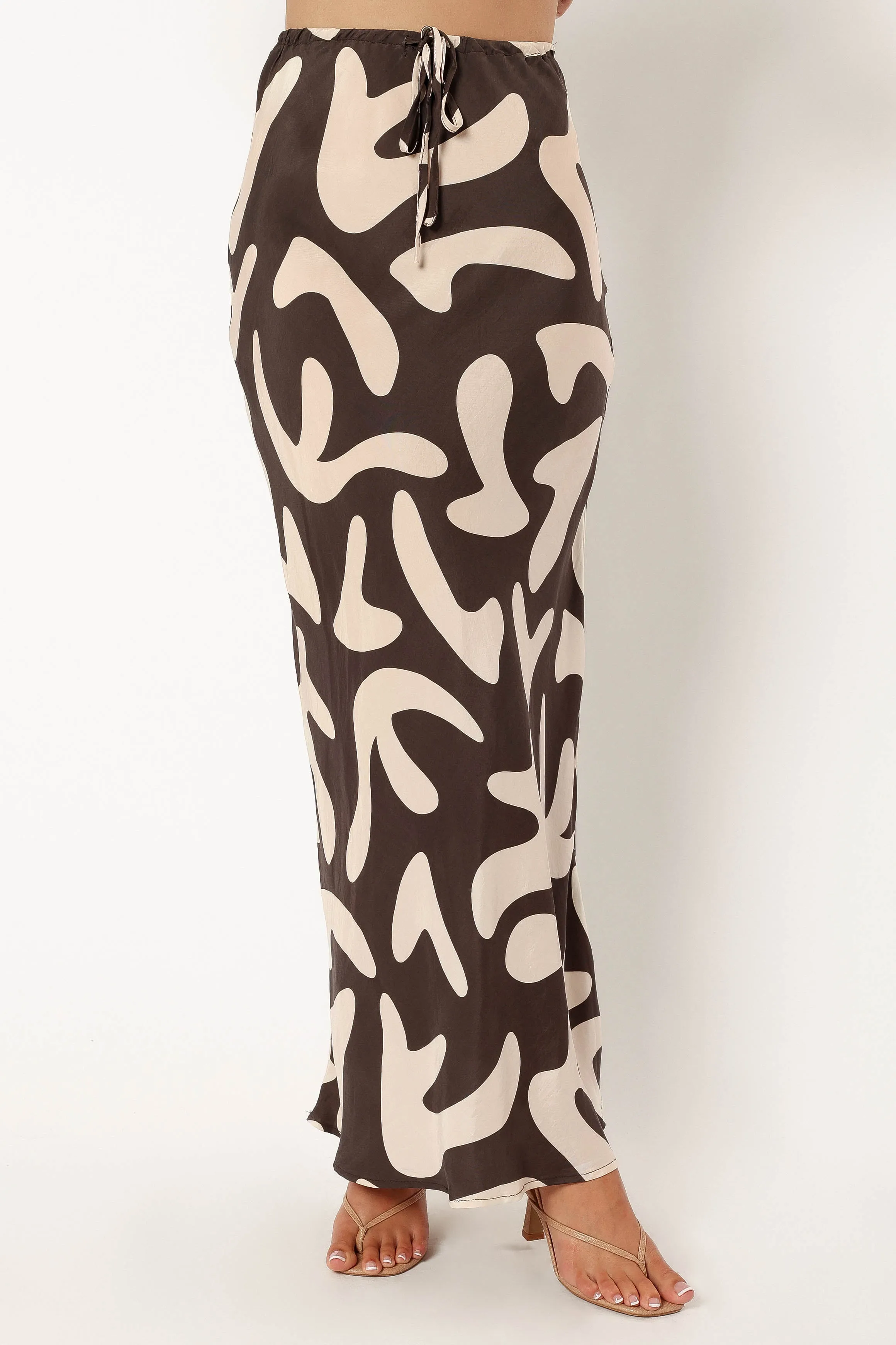 Bowie Cupro Maxi Skirt - Brown Beige