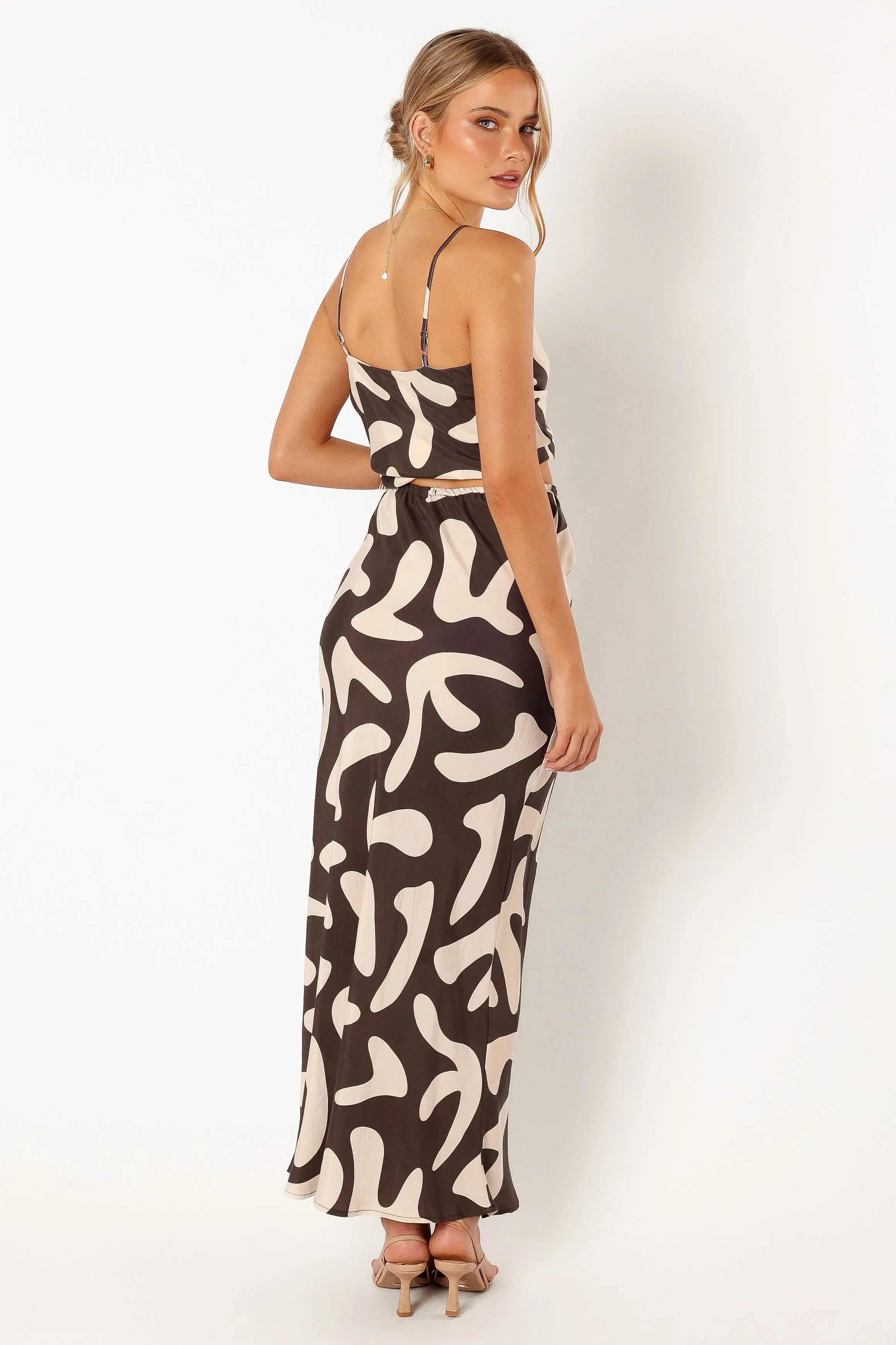 Bowie Cupro Maxi Skirt - Brown Beige