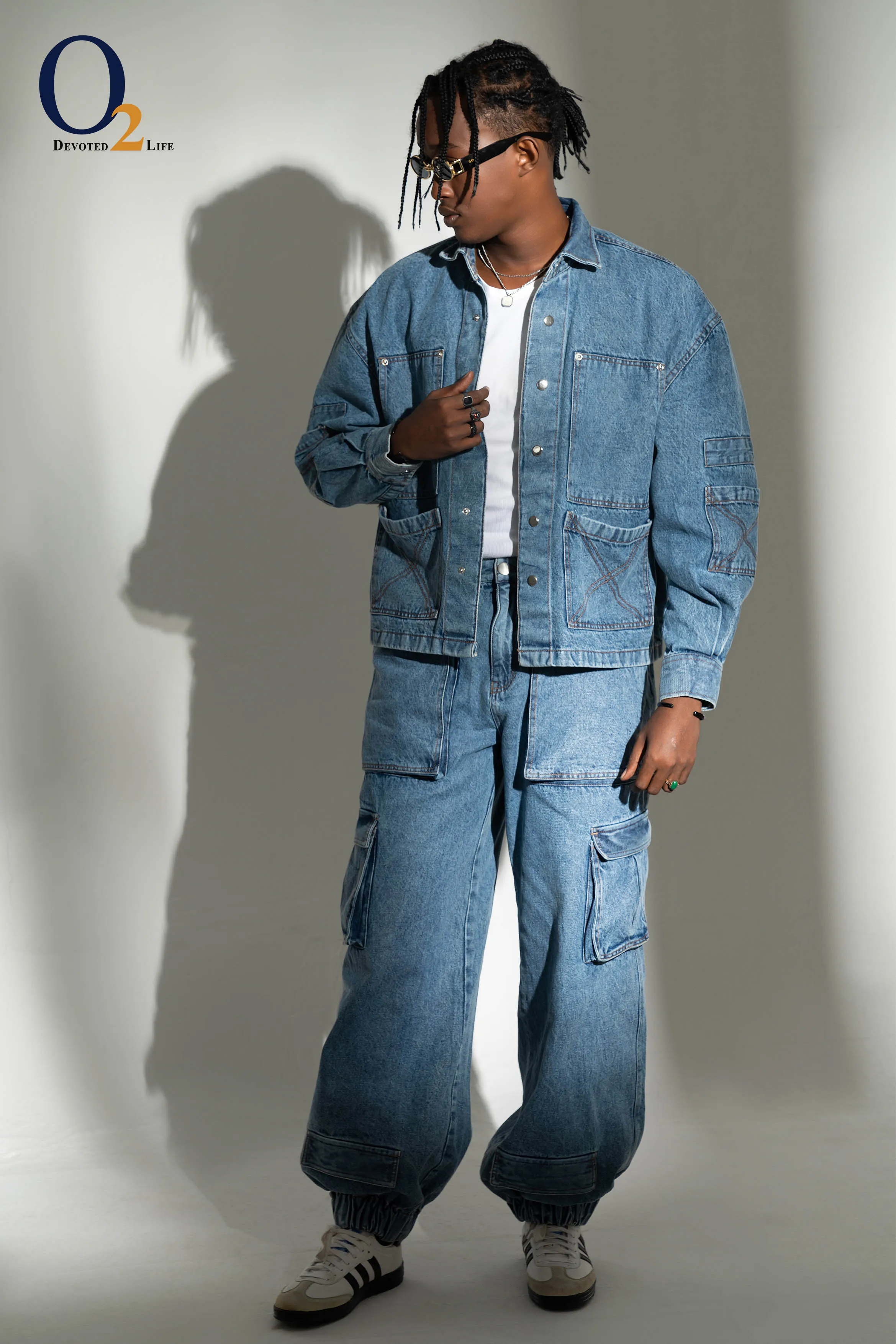 BOX FIT DENIM JACKET WITH CARGO PANT