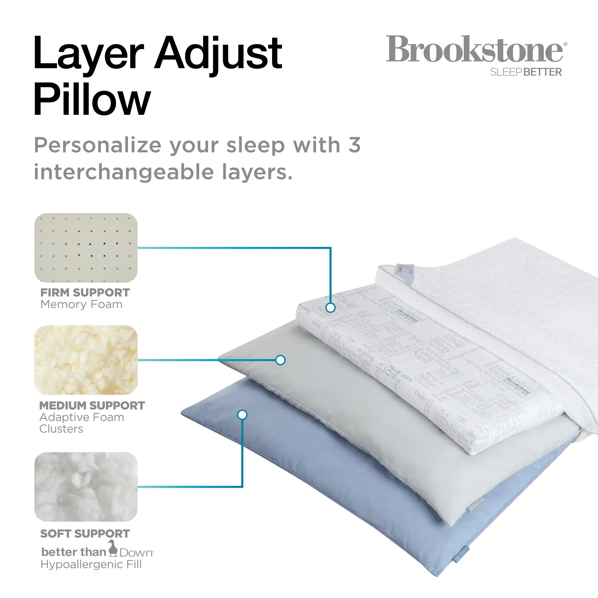 Brookstone Layer Adjust Pillow