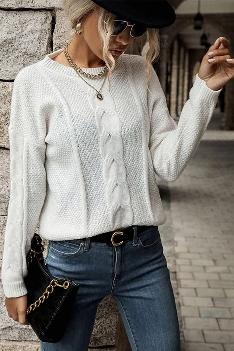 CABLE KNIT DAILY COZY SWEATER