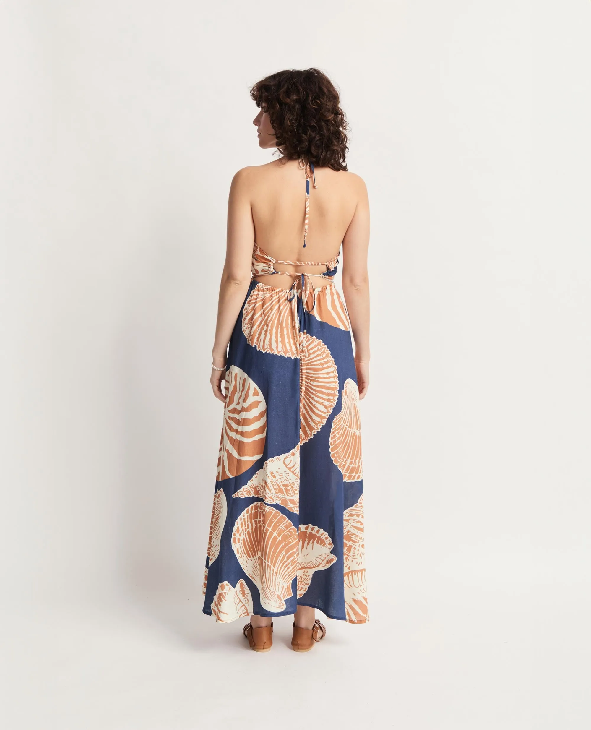 Calypso | Strappy Flared Maxi Dress