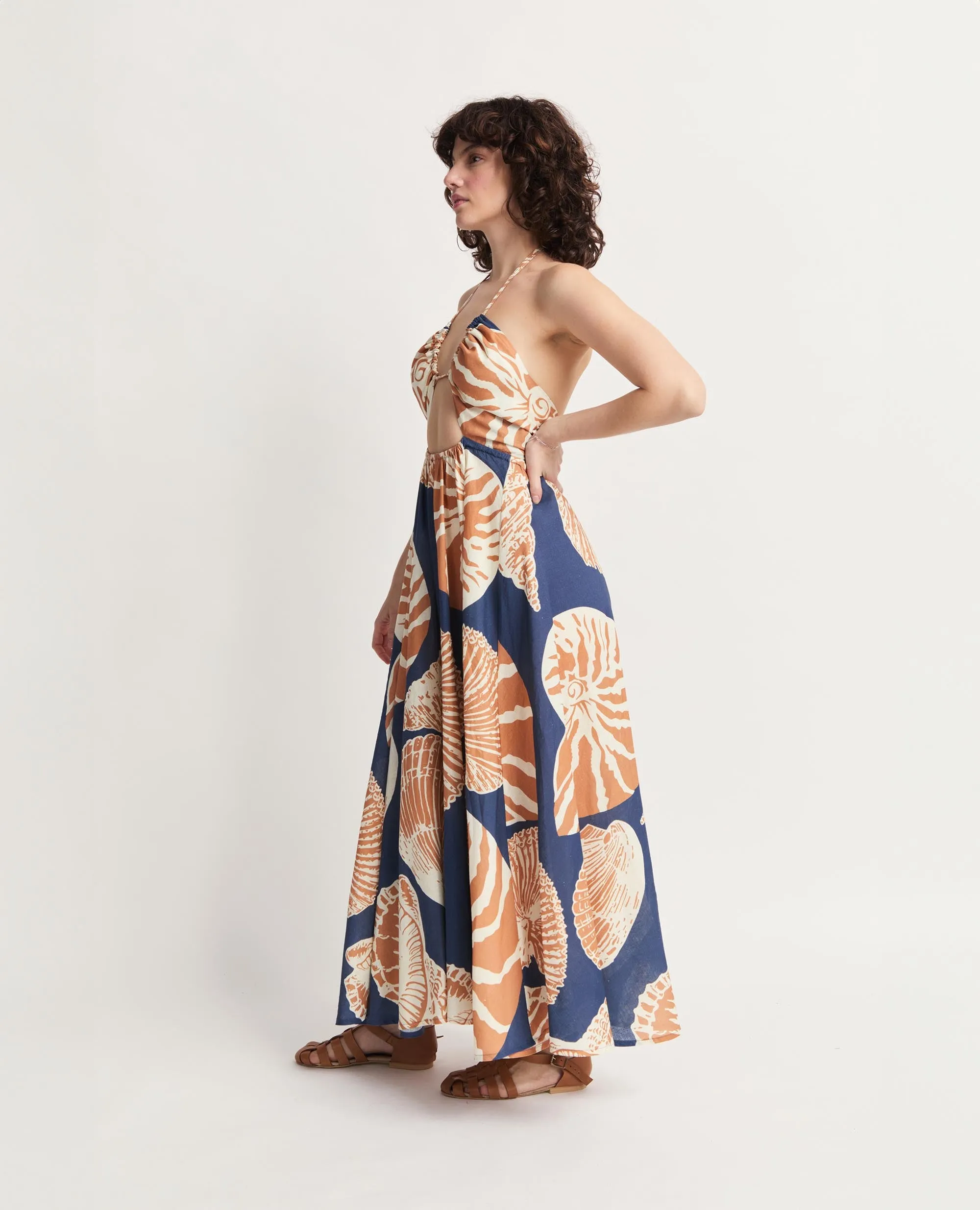 Calypso | Strappy Flared Maxi Dress