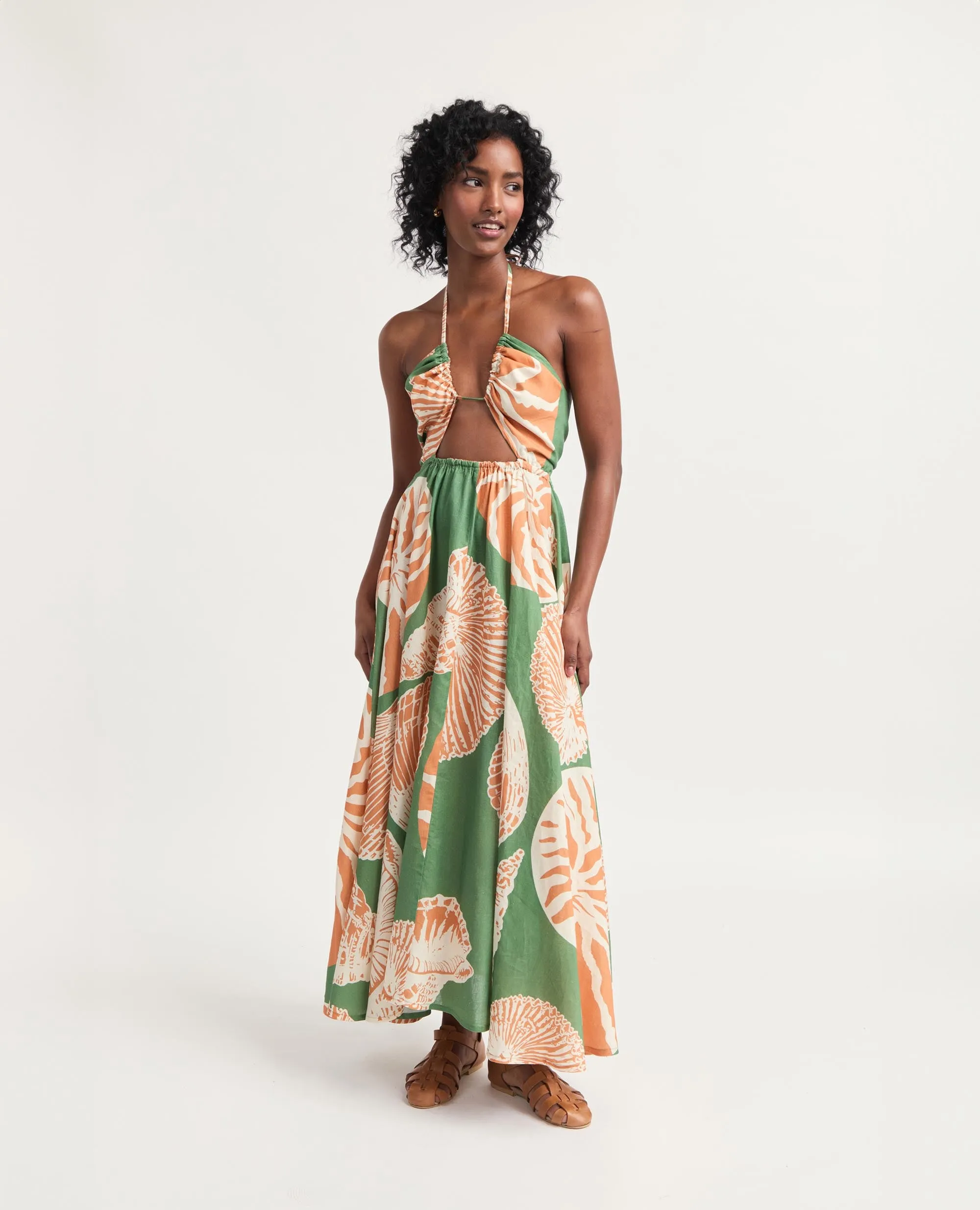 Calypso | Strappy Flared Maxi Dress