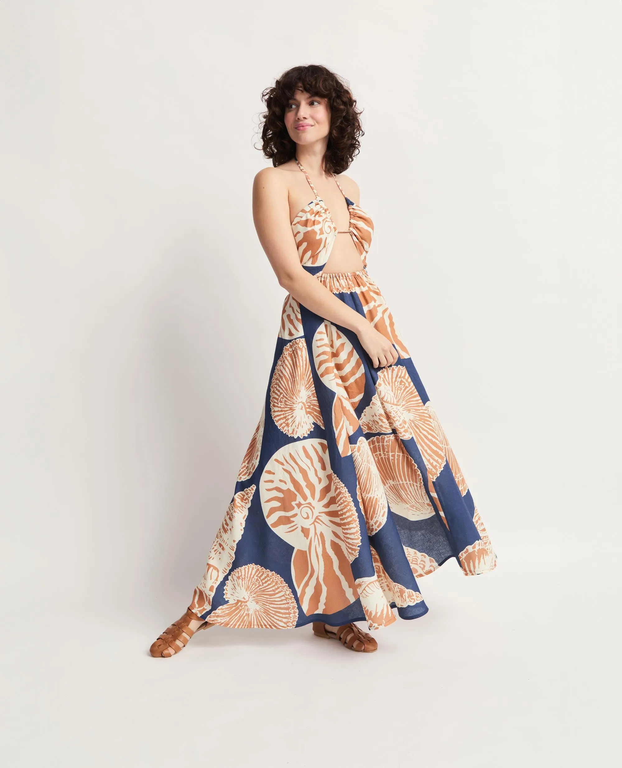 Calypso | Strappy Flared Maxi Dress