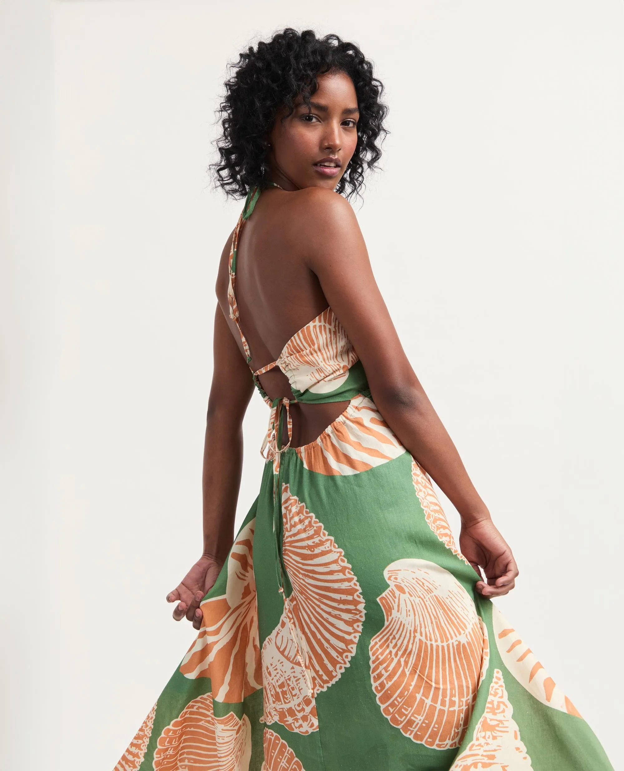 Calypso | Strappy Flared Maxi Dress