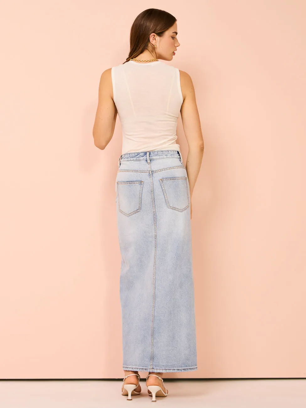 Camilla and Marc Phoebe Maxi Skirt in Washed Blue