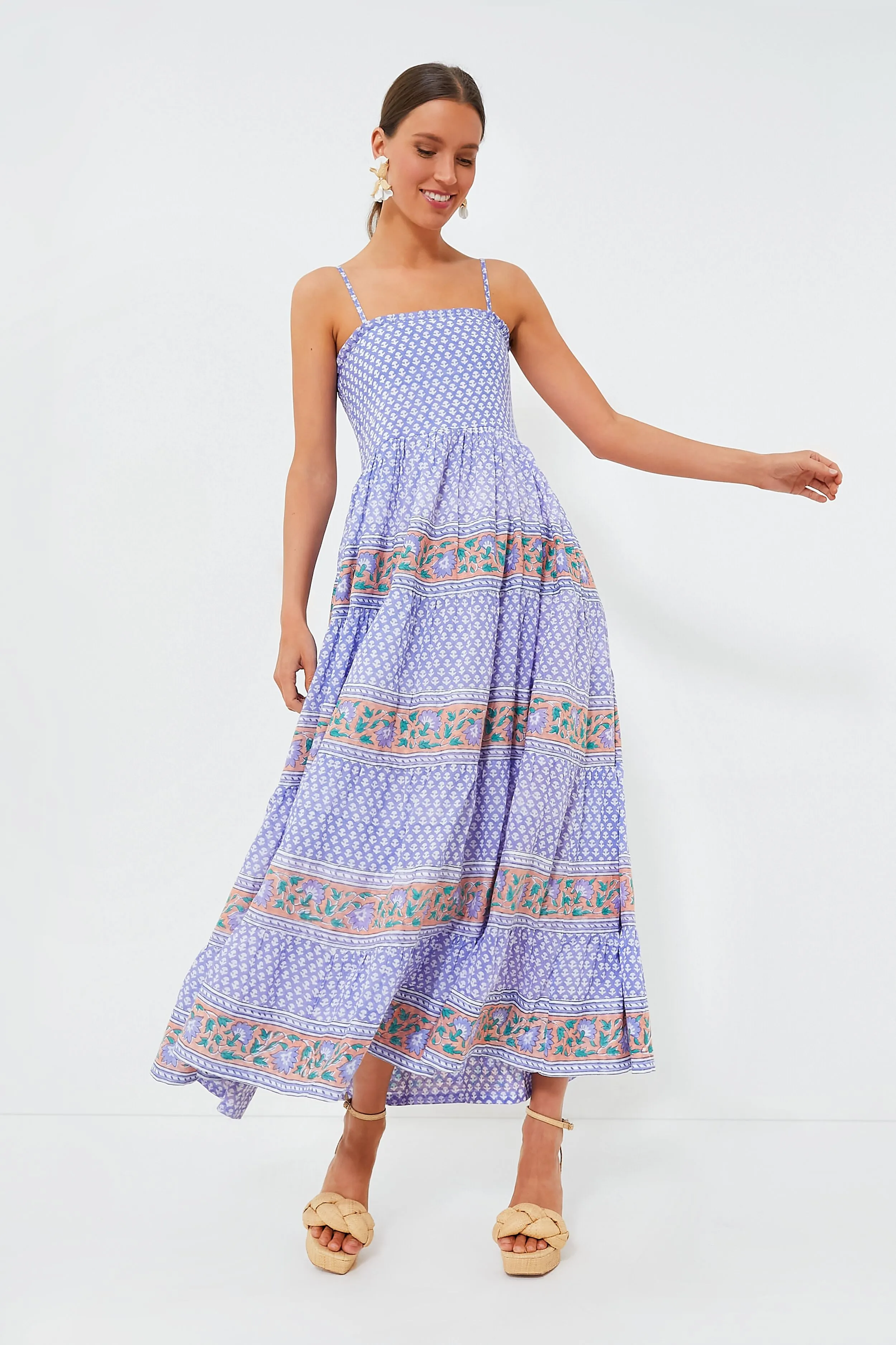 Campania Peri Smocked Back Maxi Dress